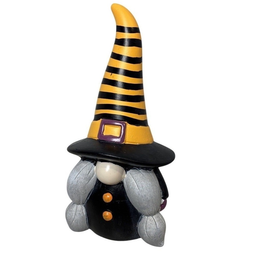 Evergreen‎ Enterprises 9in Ceramic Witchy Gnome Halloween Garden Statue NWT